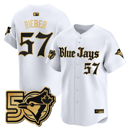 Men's Toronto Blue Jays 50 Seasons Patch Vapor Premier Limited Jersey - Gothic North Edition - All Stitched