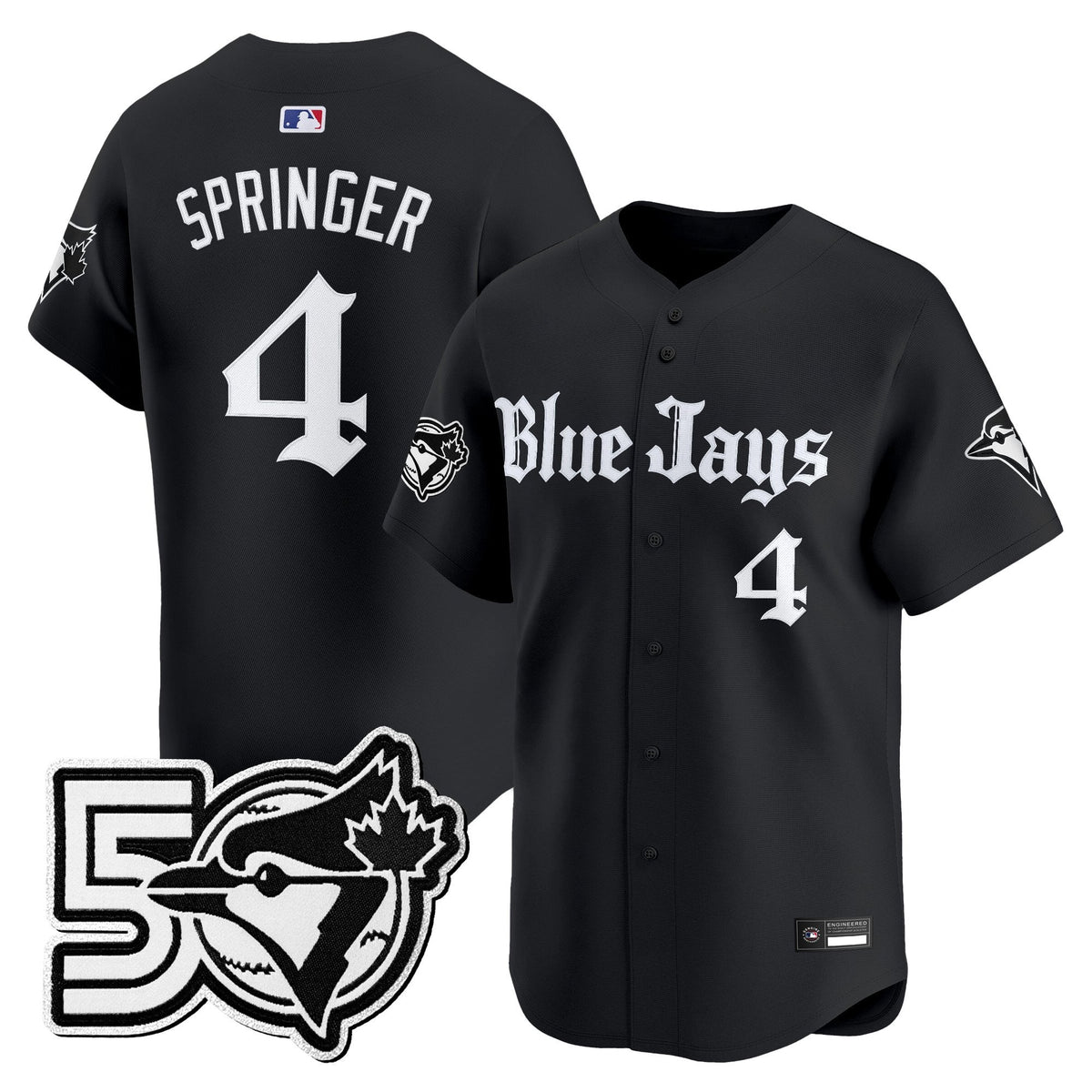 Men's Toronto Blue Jays 50 Seasons Patch Vapor Premier Limited Jersey - Gothic North Edition - All Stitched