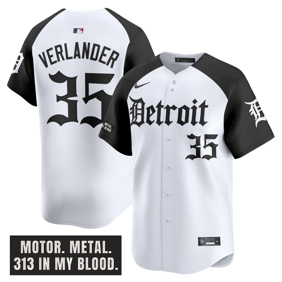 Men's Detroit Tigers 'Motor Gothic Edition' Vapor Premier Limited Jersey - All Stitched