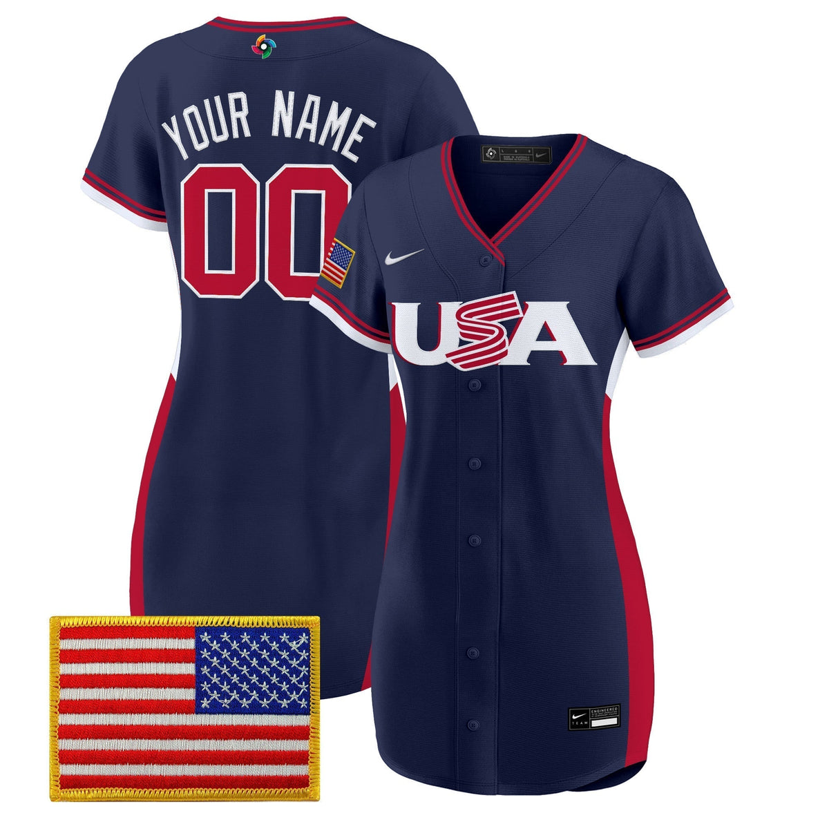Team USA 2026 World Baseball Classic Custom Baseball Dress - All Stitched