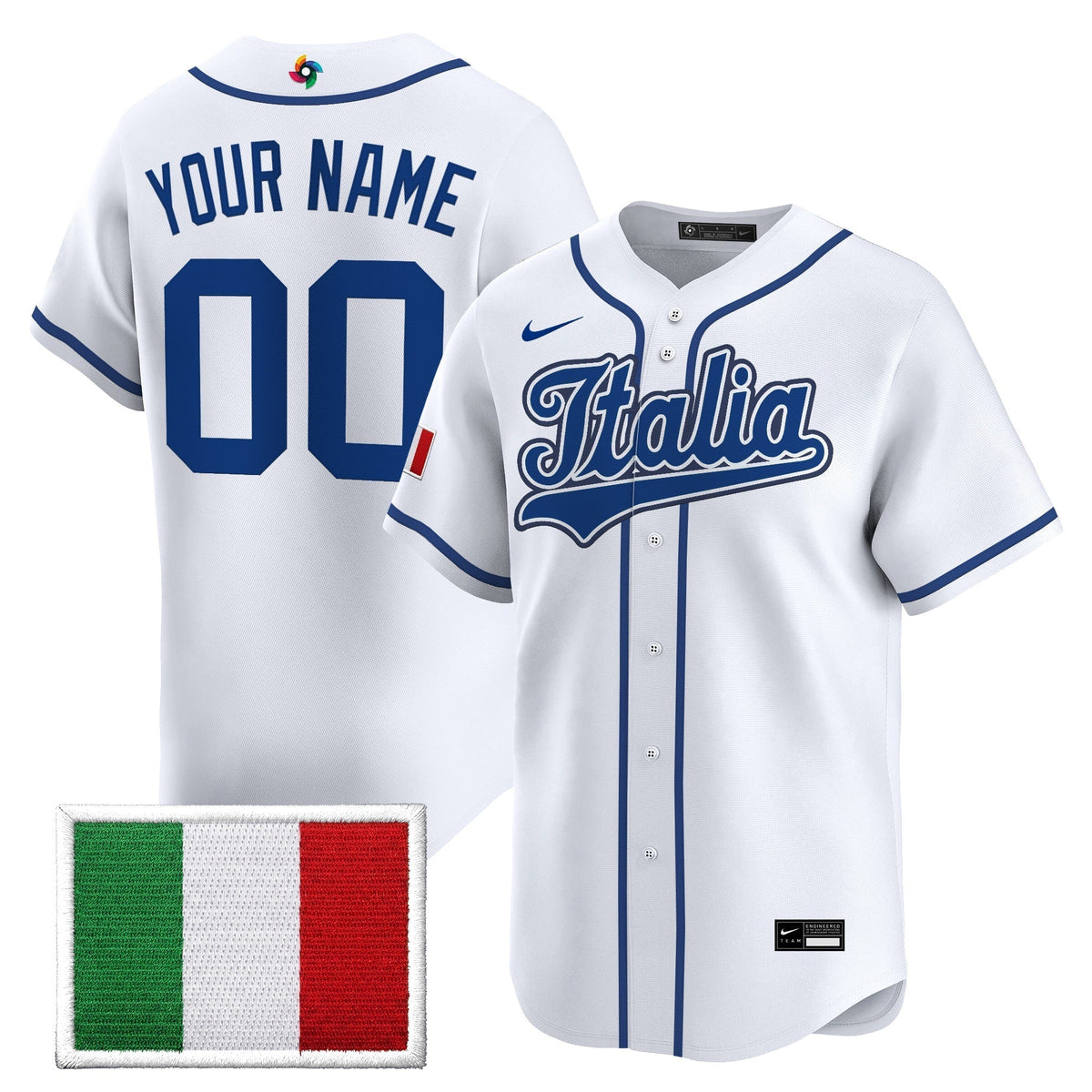 Team Italy 2026 World Baseball Classic Vapor Premier Custom Jersey - All Stitched