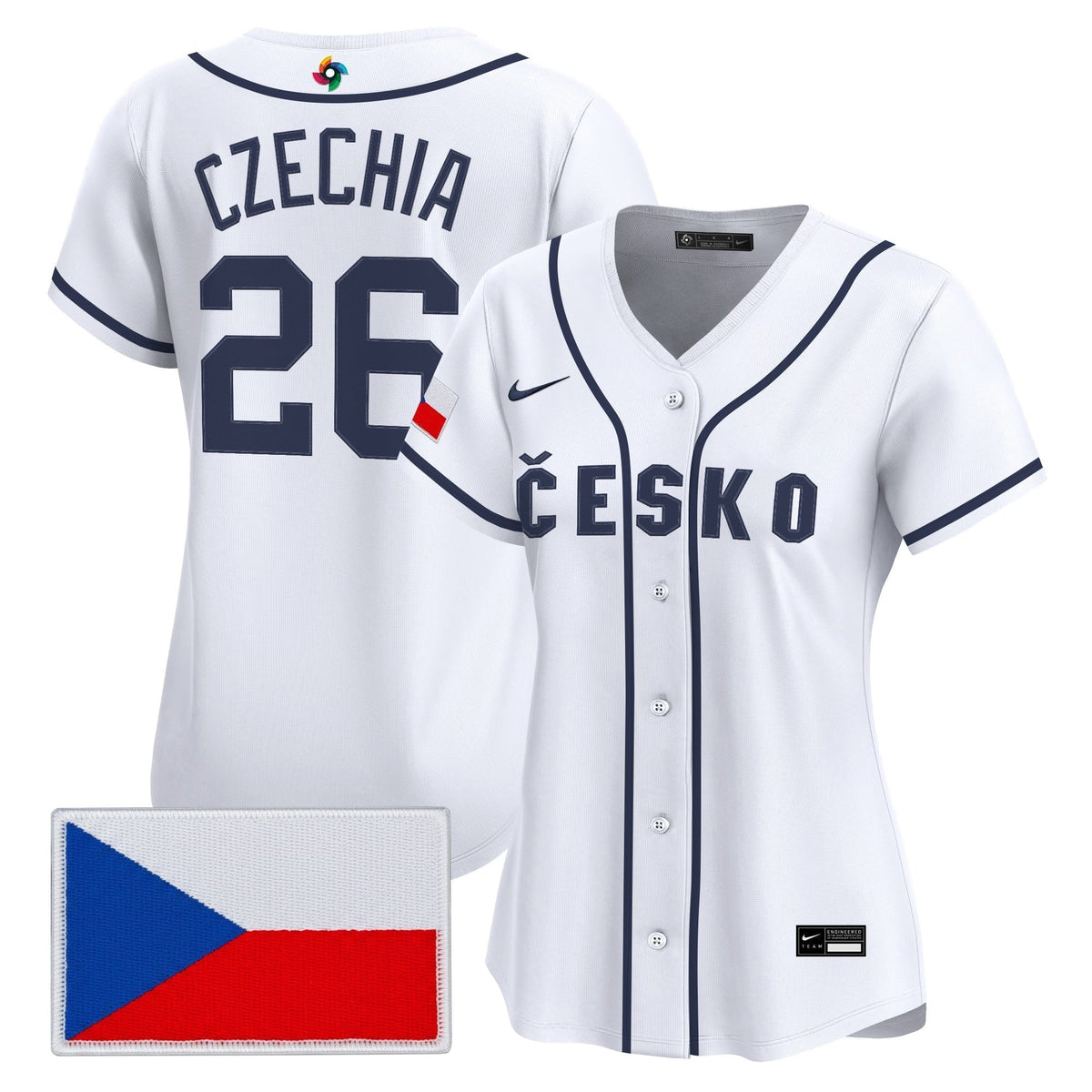 Women's Team Czechia 2026 World Baseball Classic Vapor Premier Jersey - All Stitched