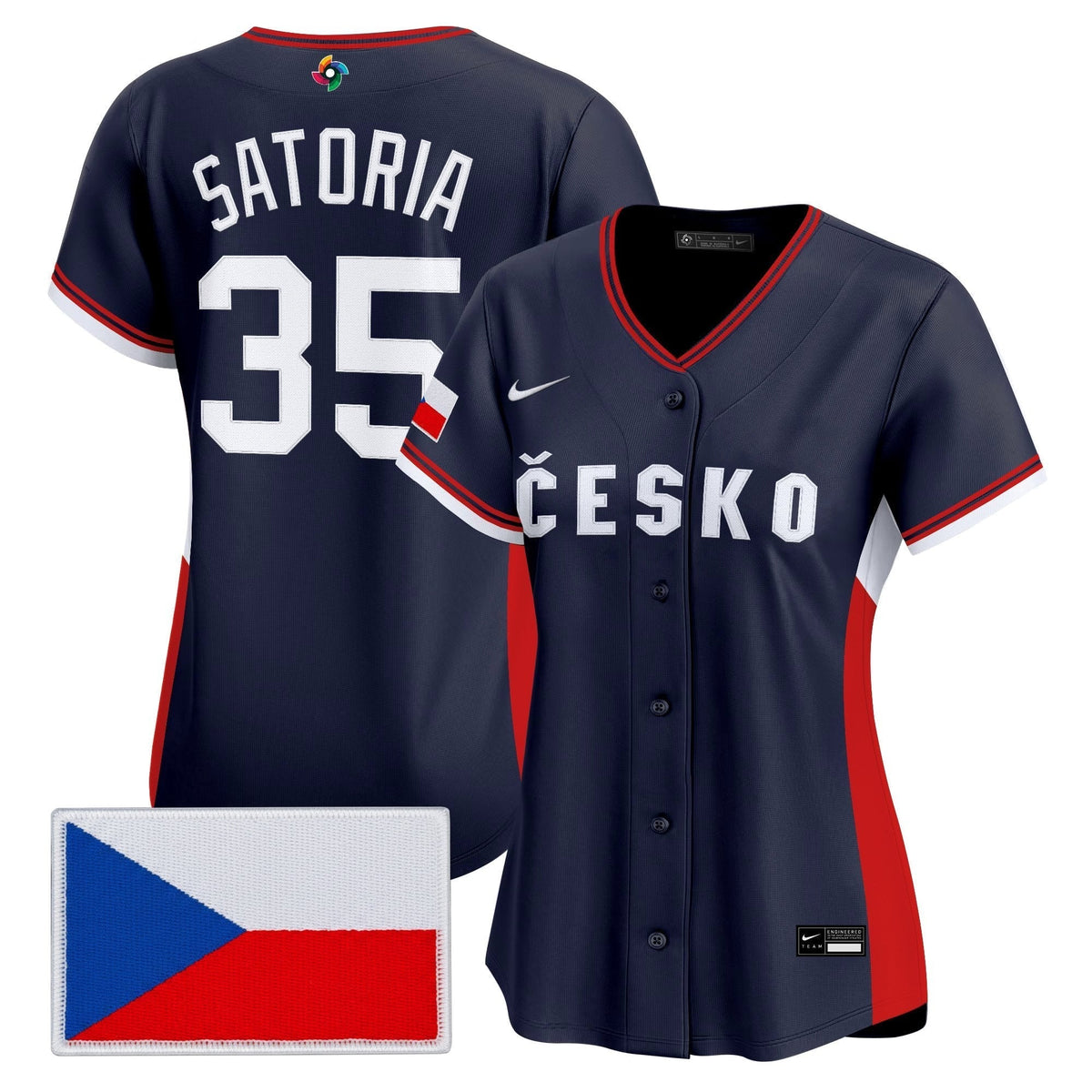 Women's Team Czechia 2026 World Baseball Classic Vapor Premier Jersey - All Stitched