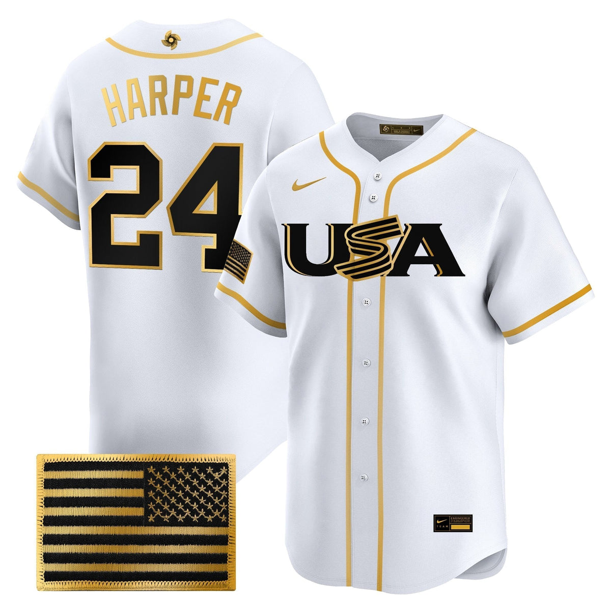Men's Team USA World Baseball Classic Vapor Premier Jersey - 2026 Roster - All Stitched