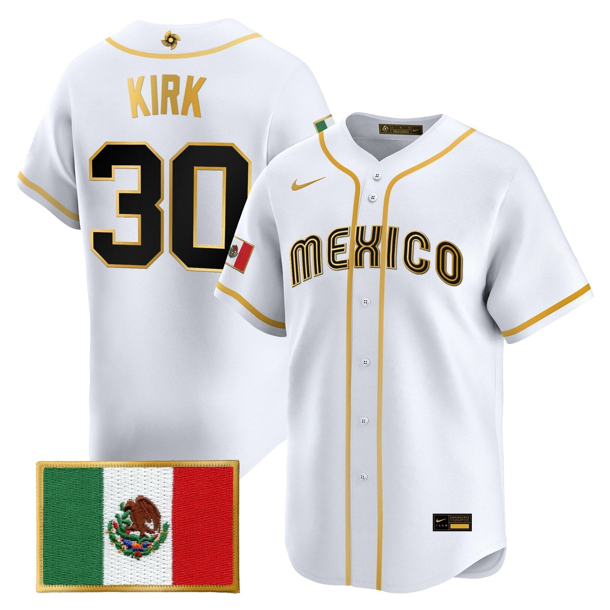 Men's Team Mexico World Baseball Classic Gold Vapor Premier Jersey - All Stitched