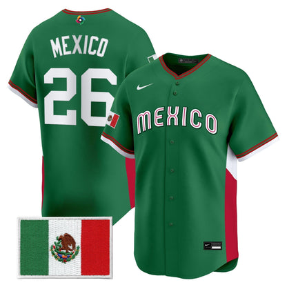 Men's Team Mexico World Baseball Classic Gold Vapor Premier Jersey - All Stitched