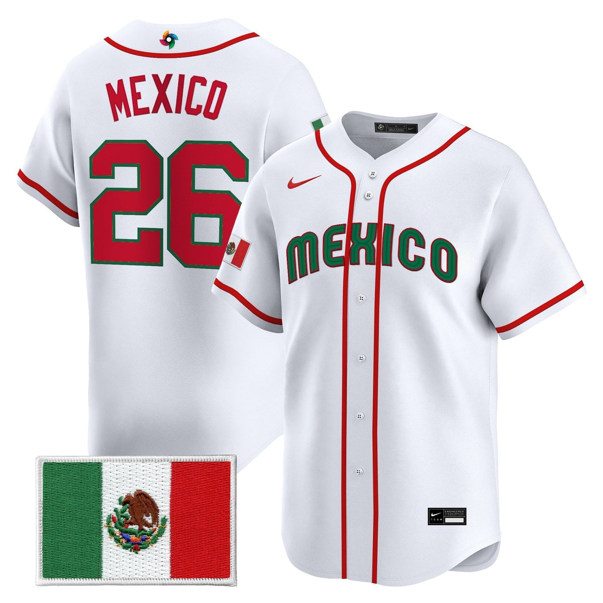 Men's Team Mexico World Baseball Classic Gold Vapor Premier Jersey - All Stitched