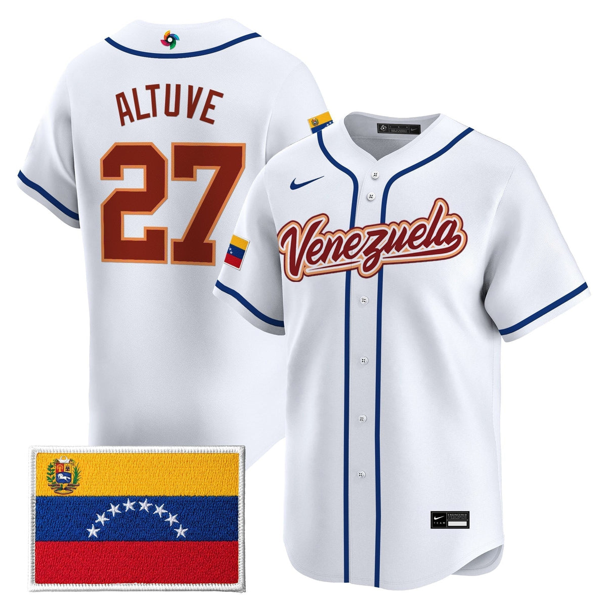 Men's Team Venezuela World Baseball Classic Gold Vapor Premier Jersey - All Stitched