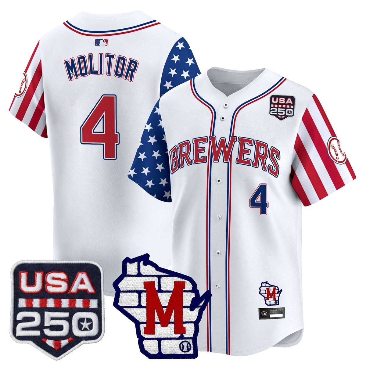 Men's Milwaukee Brewers "America250 Edition" Vapor Premier Limited Jersey - All Stitched
