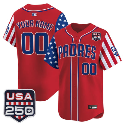 San Diego Padres "America250 Edition" Vapor Premier Limited Custom Jersey - All Stitched