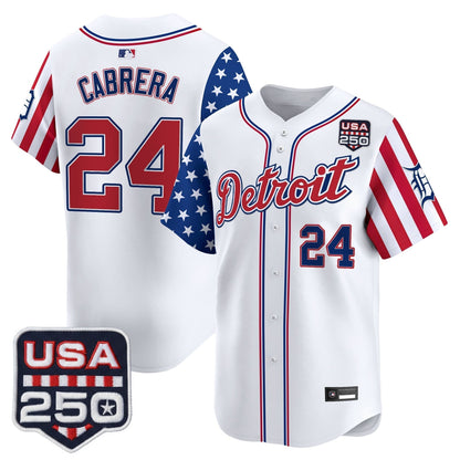 Men's Detroit Tigers "America250 Edition" Vapor Premier Limited Jersey - All Stitched