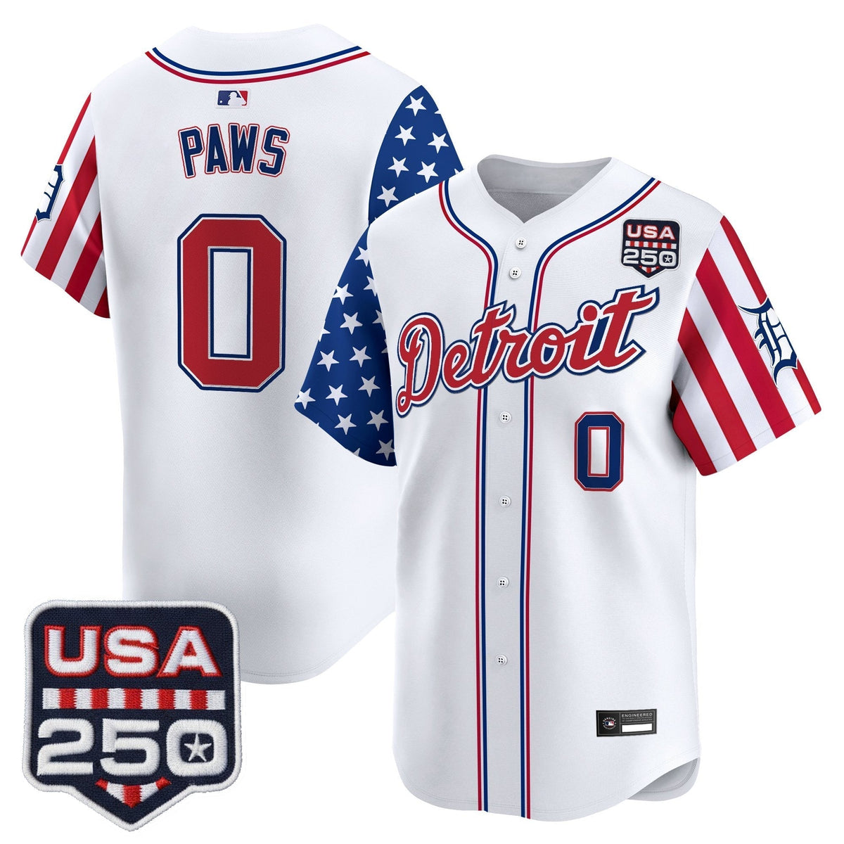 Men's Detroit Tigers "America250 Edition" Vapor Premier Limited Jersey - All Stitched