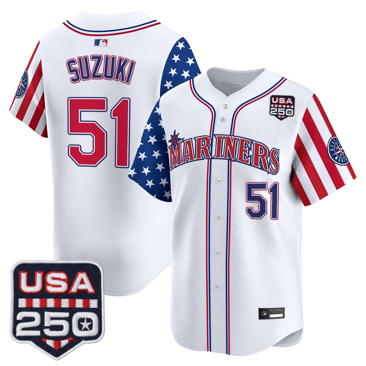Men's Seattle Mariners "America250 Edition" Vapor Premier Limited Jersey - All Stitched