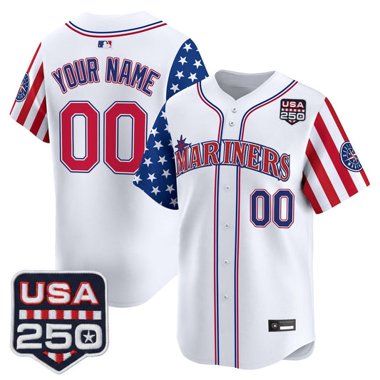 Seattle Mariners "America250 Edition" Vapor Premier Limited Custom Jersey - All Stitched