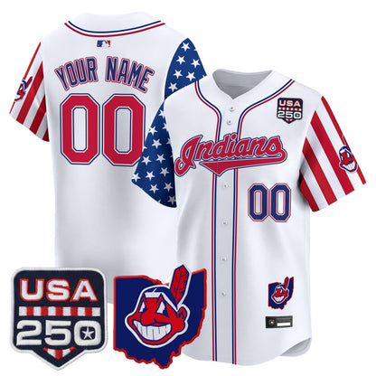 Cleveland Indians "America250 Edition" Vapor Premier Limited Custom Jersey - All Stitched