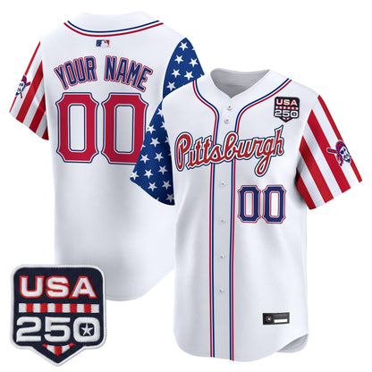 Pittsburgh Pirates "America250 Edition" Vapor Premier Limited Custom Jersey - All Stitched