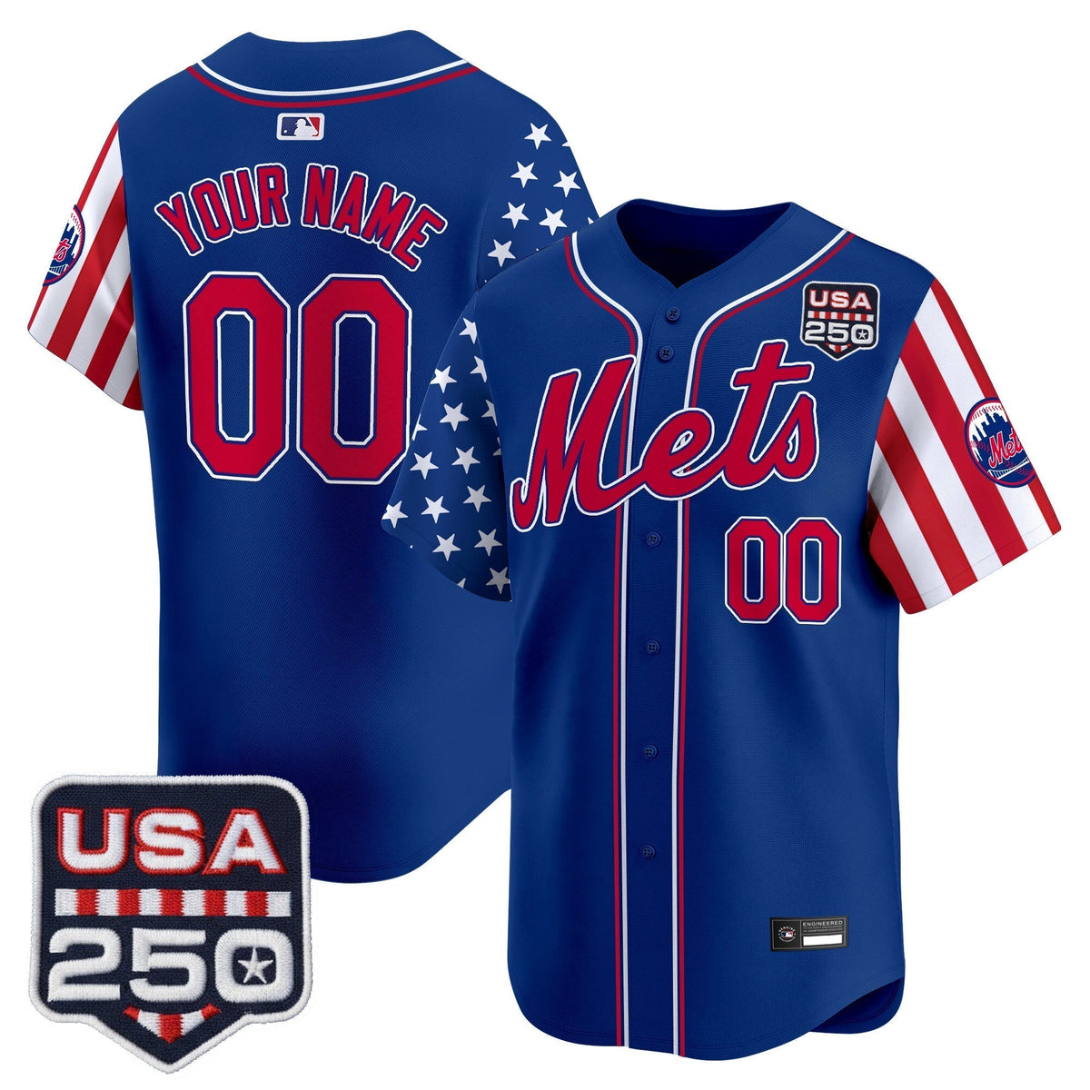 New York Mets "America250 Edition" Vapor Premier Limited Custom Jersey - All Stitched