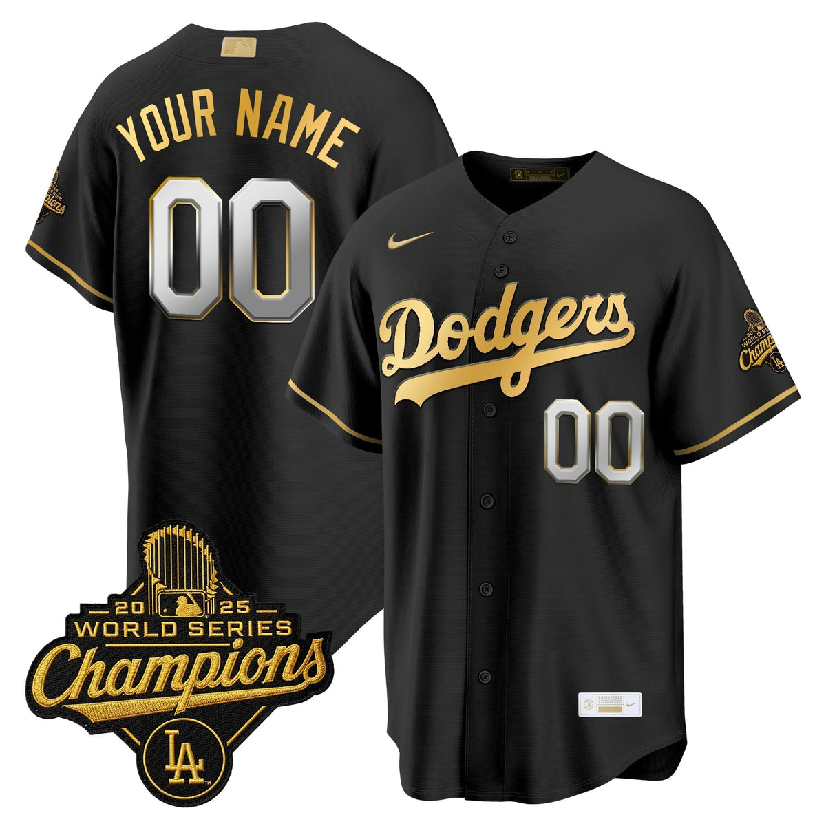 Los Angeles Dodgers "Gold Collection" Premier Limited Custom Jersey - All Stitched