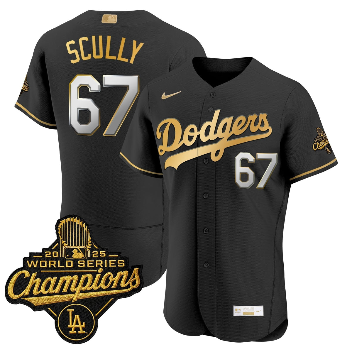 Men's Los Angeles Dodgers "Gold Collection" Premier Elite Jersey - All Stitched