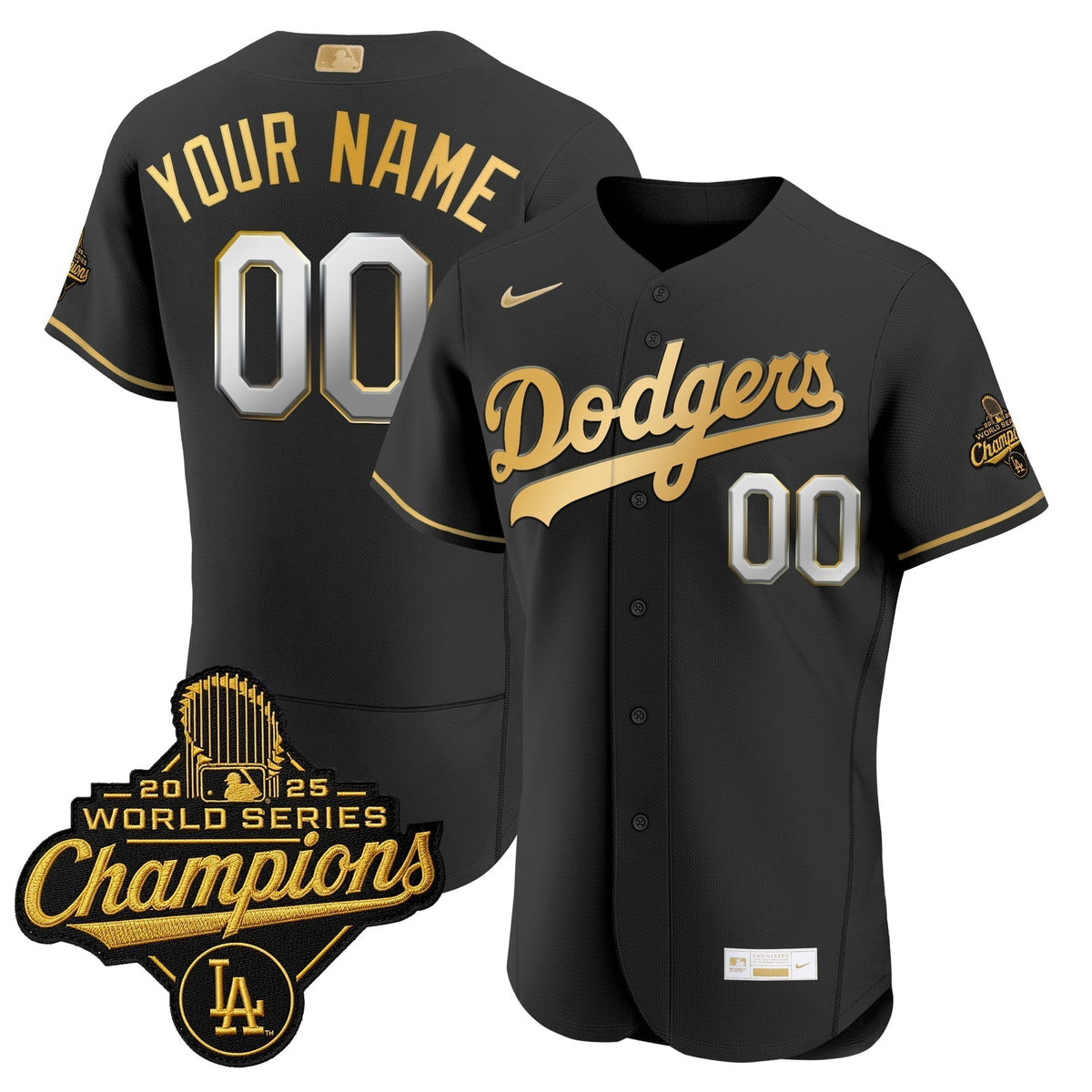 Los Angeles Dodgers "Gold Collection" Premier Elite Custom Jersey - All Stitched