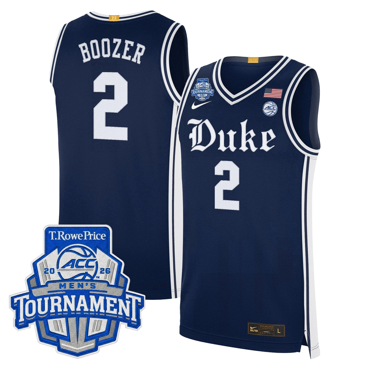 Men's Duke Blue Devils 2026 ACC Conference Tournament Champions Basketball Jersey - All Stitched