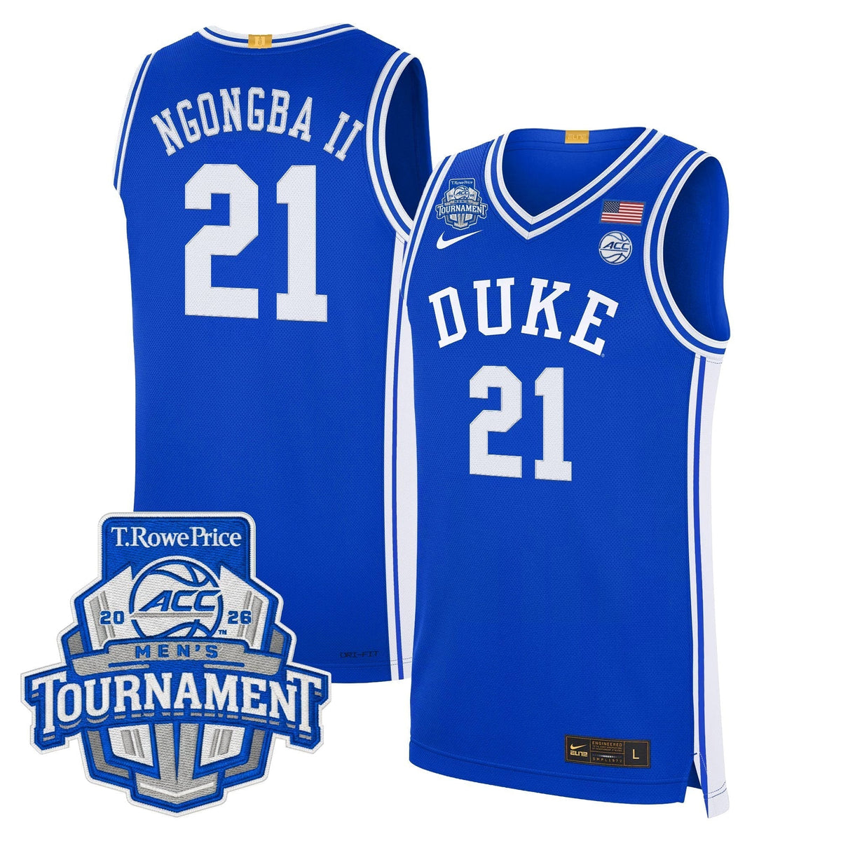Men's Duke Blue Devils 2026 ACC Conference Tournament Champions Basketball Jersey - All Stitched