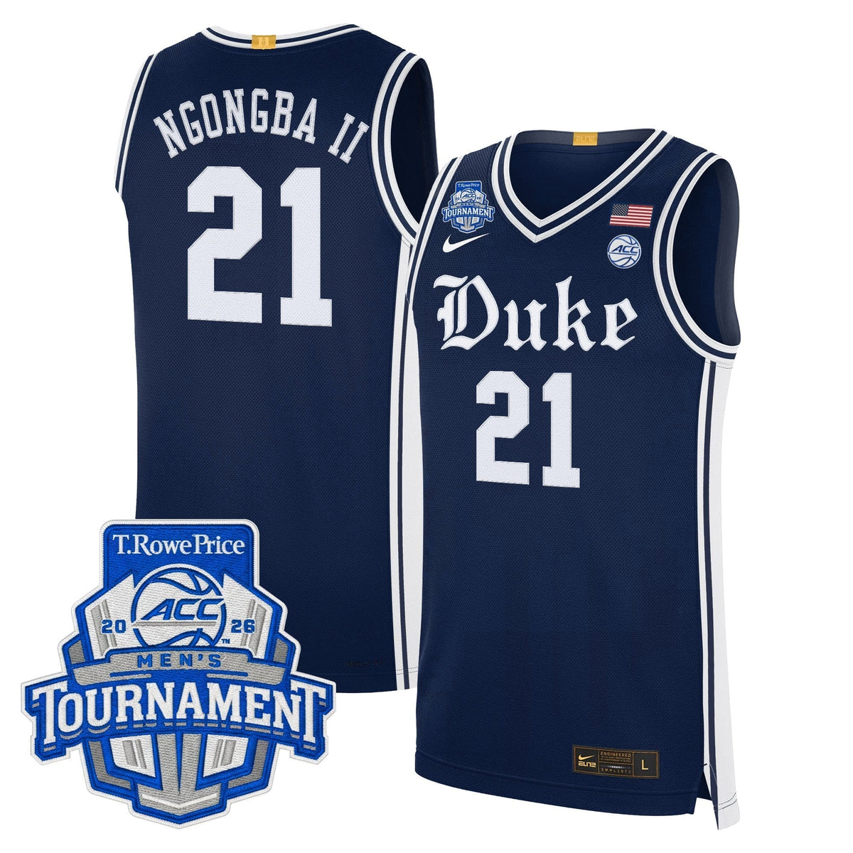 Men's Duke Blue Devils 2026 ACC Conference Tournament Champions Basketball Jersey - All Stitched