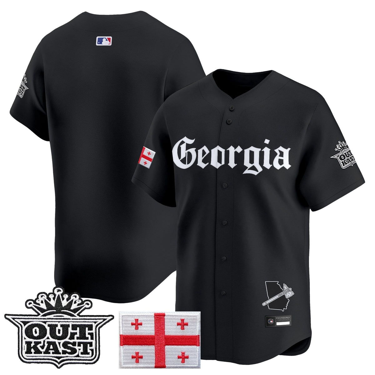 Men's Atlanta Braves 'Georgia x Outkast Gothic Edition' Vapor Premier Limited Jersey - All Stitched