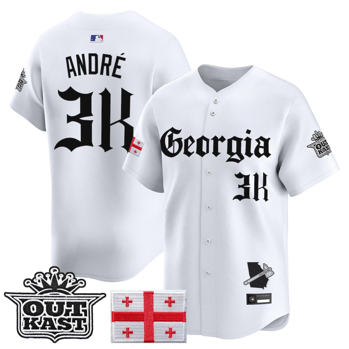 Men's Atlanta Braves 'Georgia x Outkast Gothic Edition' Vapor Premier Limited Jersey - All Stitched