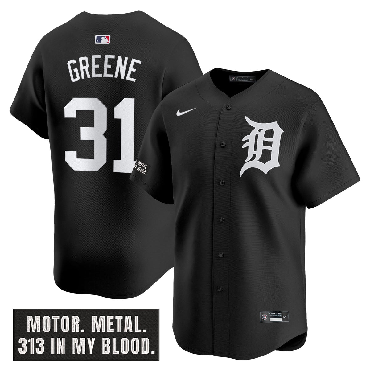 Men's Detroit Tigers 'Motor Gothic Edition' Vapor Premier Limited Jersey - All Stitched