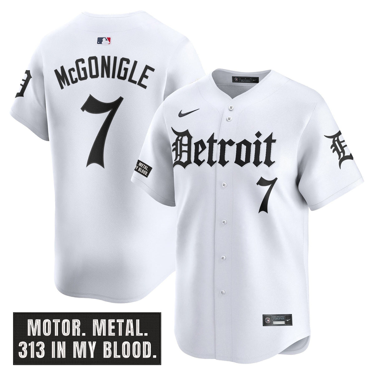 Men's Detroit Tigers 'Motor Gothic Edition' Vapor Premier Limited Jersey - All Stitched