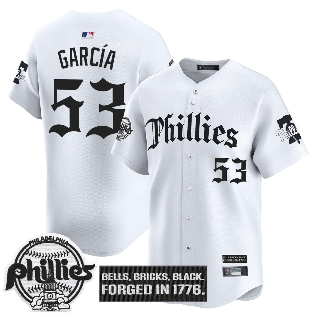 Men's Philadelphia Phillies 'Gothic Liberty Edition' Vapor Premier Limited Jersey - All Stitched