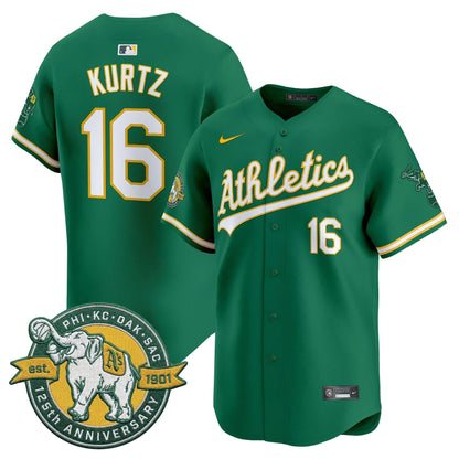 Men's Oakland Athletics 125th Anniversary Patch Vapor Premier Limited Jersey - All Stitched