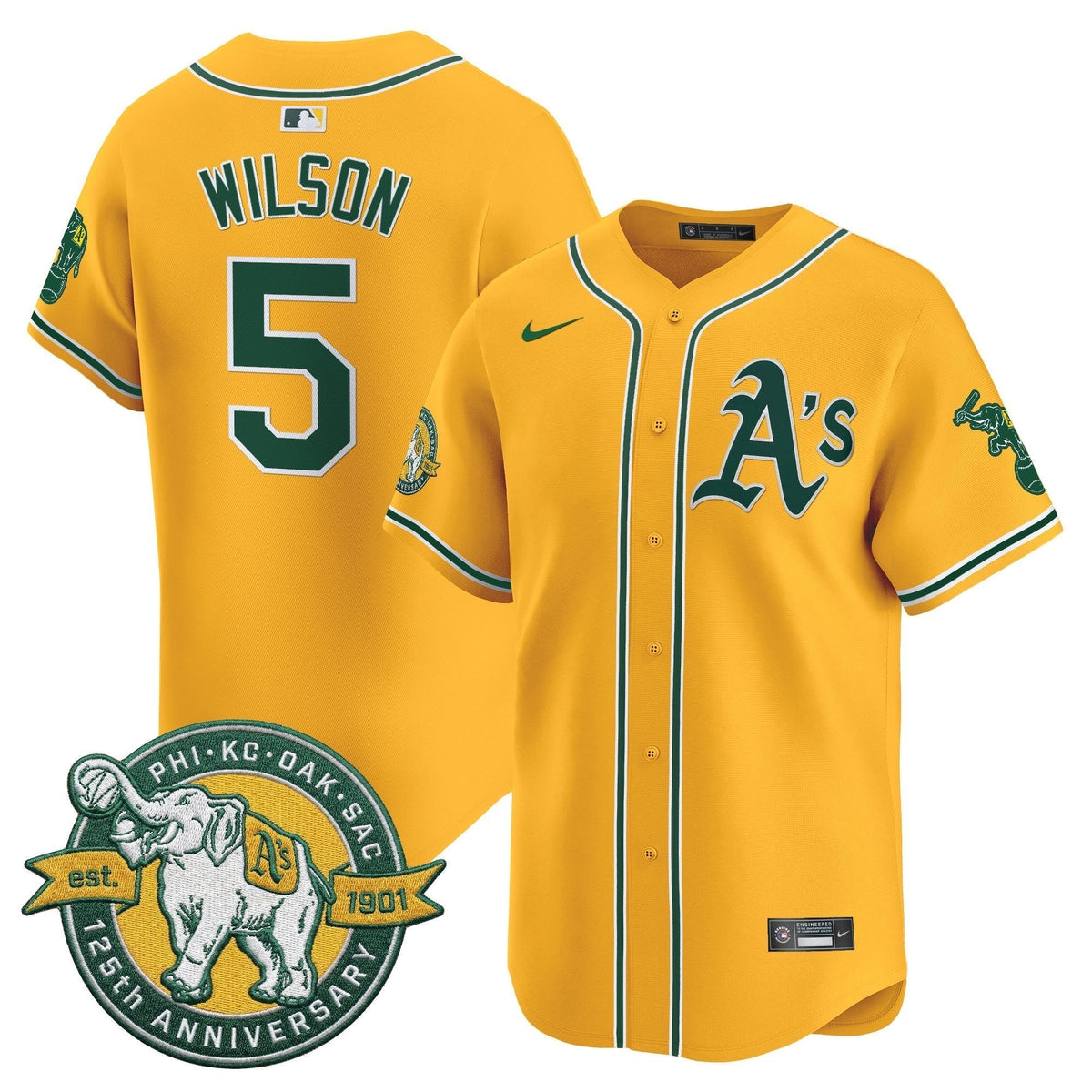 Men's Oakland Athletics 125th Anniversary Patch Vapor Premier Limited Jersey - All Stitched