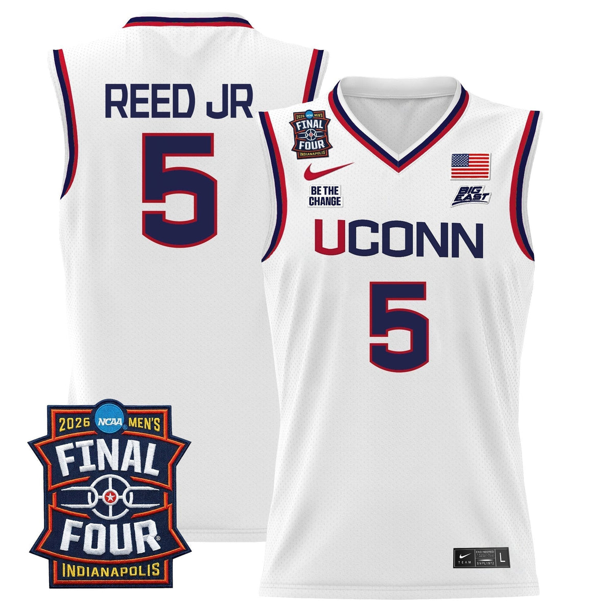 Men's UConn Huskies 2026 Final Four Patch Basketball Jersey - All Stitched