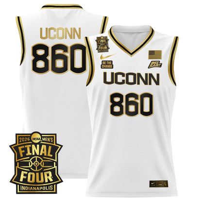 Men's UConn Huskies 2026 Final Four Patch Basketball Jersey - All Stitched