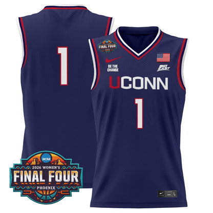 Men's Size - UConn Huskies 2026 Women's Tournament Final Four Basketball Jersey - All Stitched