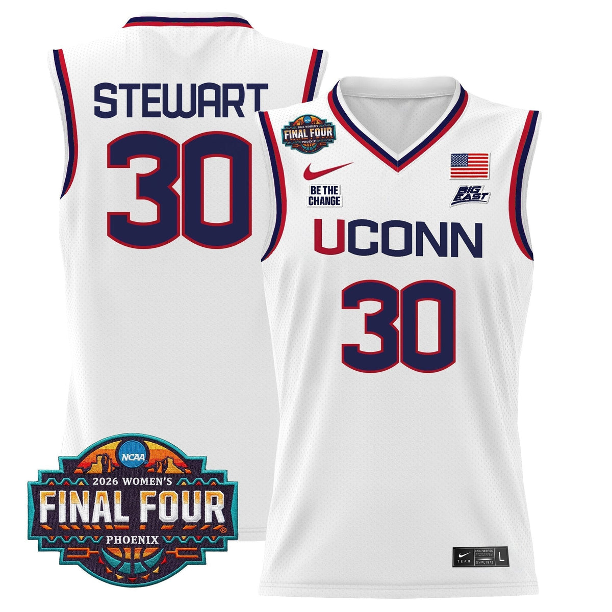 Men's Size - UConn Huskies 2026 Women's Tournament Final Four Basketball Jersey - All Stitched