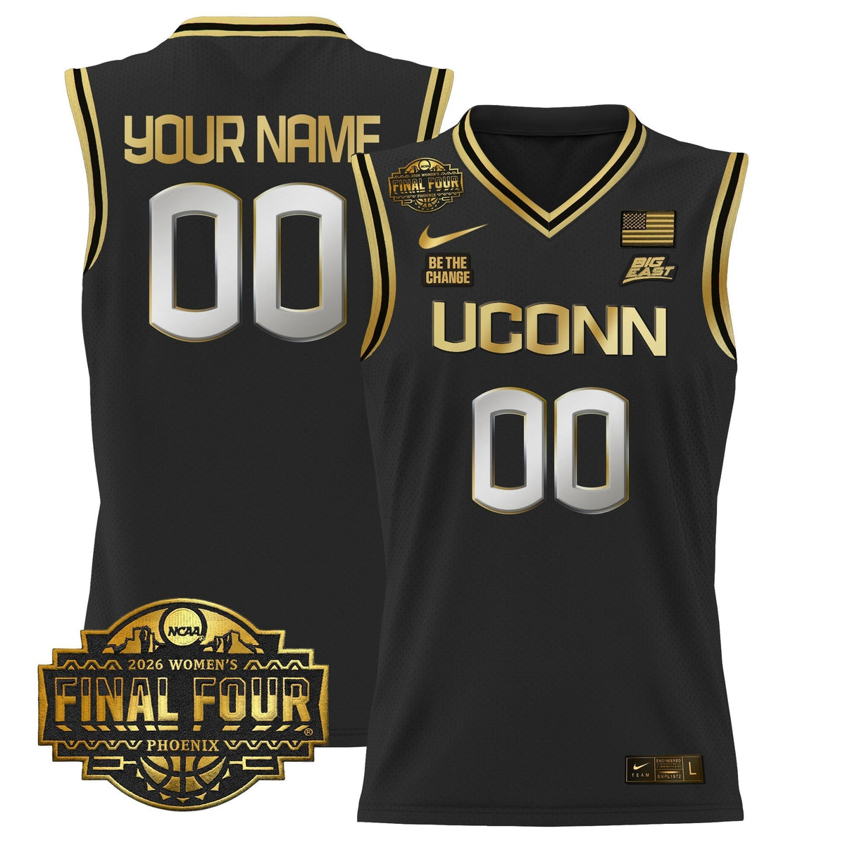 UConn Huskies 2026 Women's Tournament Final Four Custom Basketball Jersey - All Stitched