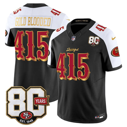 San Francisco 49ers 80th Anniversary Patch Vapor Limited Jersey - Rivalries Edition - Stitched