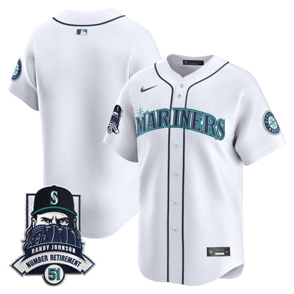 Seattle Mariners Hall-of-Famer Randy Johnson Patch Vapor Premier Limited Jersey - All Stitched