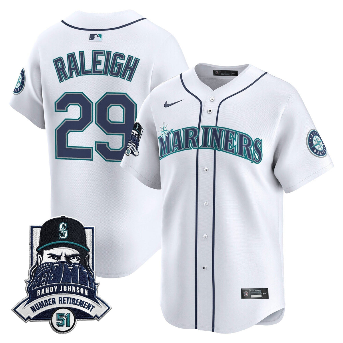 Seattle Mariners Hall-of-Famer Randy Johnson Patch Vapor Premier Limited Jersey - All Stitched