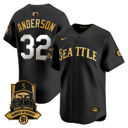 Seattle Mariners Hall-of-Famer Randy Johnson Patch Vapor Premier Limited Jersey - All Stitched