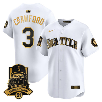 Seattle Mariners Hall-of-Famer Randy Johnson Patch Vapor Premier Limited Jersey - All Stitched