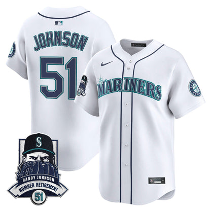 Seattle Mariners Hall-of-Famer Randy Johnson Patch Vapor Premier Limited Jersey - All Stitched