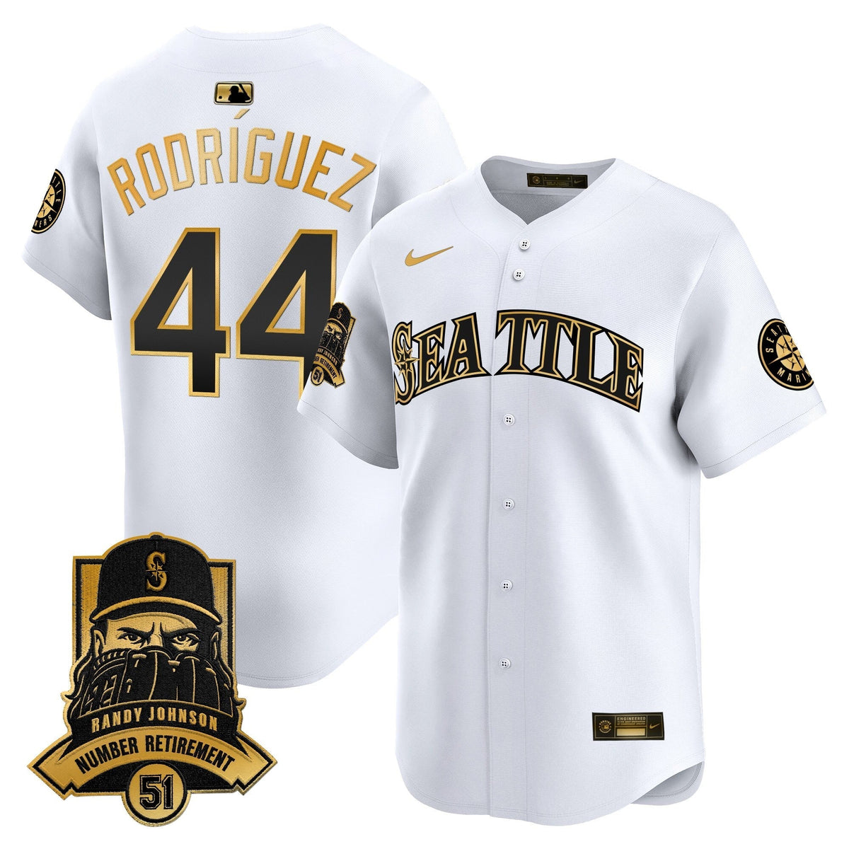Seattle Mariners Hall-of-Famer Randy Johnson Patch Vapor Premier Limited Jersey - All Stitched