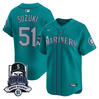 Seattle Mariners Hall-of-Famer Randy Johnson Patch Vapor Premier Limited Jersey - All Stitched