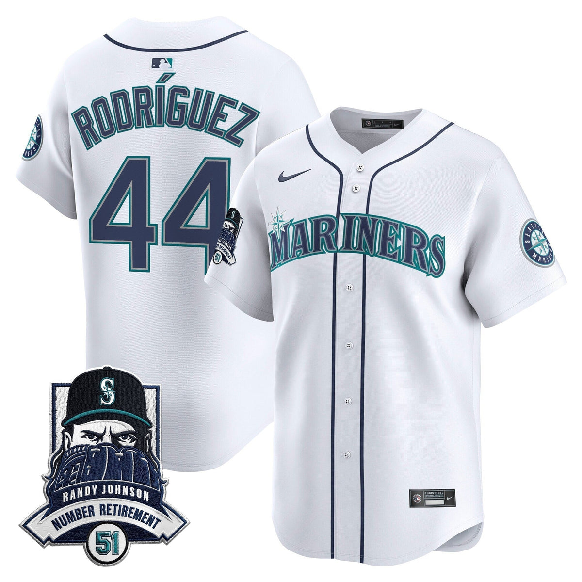 Seattle Mariners Hall-of-Famer Randy Johnson Patch Vapor Premier Limited Jersey - All Stitched
