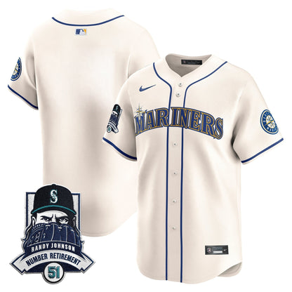 Seattle Mariners Hall-of-Famer Randy Johnson Patch Vapor Premier Limited Jersey - All Stitched