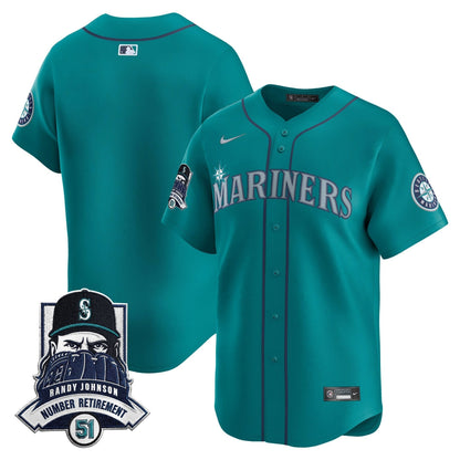 Seattle Mariners Hall-of-Famer Randy Johnson Patch Vapor Premier Limited Jersey - All Stitched